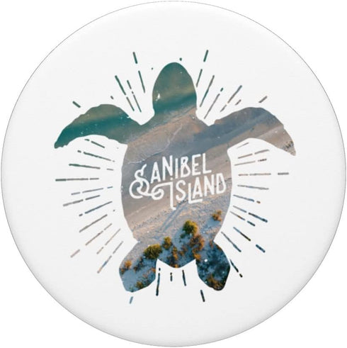 Sanibel Island PopSockets Swappable Grip with Sea Turtle Ocean Beach Design