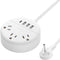 Flat Plug Power Strip with USB Ports, NTONPOWER Nightstand Charging Station, 5ft Short Extension Cord, White