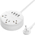 Flat Plug Power Strip with USB Ports, NTONPOWER Nightstand Charging Station, 5ft Short Extension Cord, White