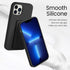 LAUDTEC Silicone Kickstand Case for iPhone 13 Pro Max, Flexible Soft Liquid Silicone with Hand Strap (Black)