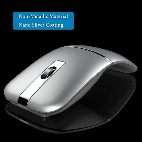Foldable Wireless ARC Mouse, Bluetooth Travel Mouse, Rechargeable 360° Rotating Ultra Slim for Dell HP Lenovo with