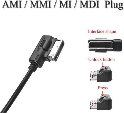 Bluetooth 5.0 Adapter for Audi A3 A4 A5 A6 A7 S3 S4 Q3 Q5 Q7, Volkswagen VW Skoda AMI MMI Port Music Play Connector