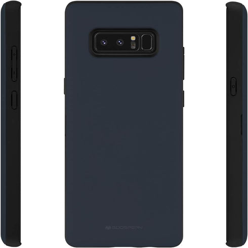 GOOSPERY Galaxy Note 8 Wallet Case with Card Holder, Protective Dual Layer Bumper Phone Case (Midnight Blue)