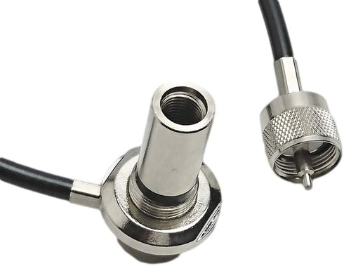 UngSung 3/8 24 PL-259 15FT RG58A/U x Vehicle CB Antenna Mount Bulkhead Stud Mount to Connector with CB Coaxial Cable