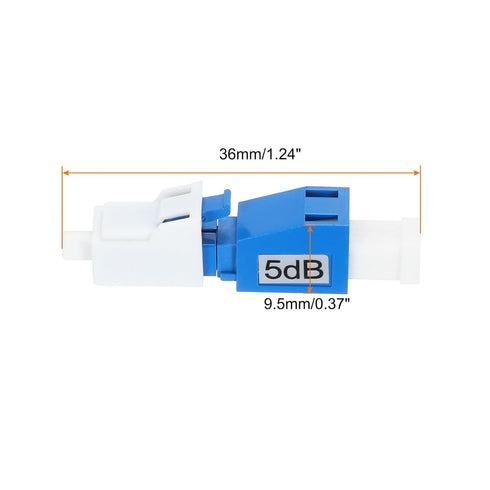 MECCANIXITY 5dB LC Fiber Attenuator, LC/UPC SM Single Mode Fixed Fiber Optic Attenuator Male to Female for Fiber Optic Transmission Pack of 2