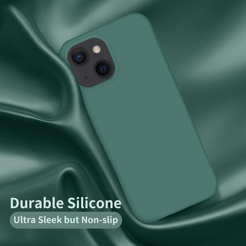 Cordking Ultra Slim Shockproof Case for iPhone 13 & 14, 6.1", Midnight Green, with Soft Anti-Scratch Microfiber Lining.