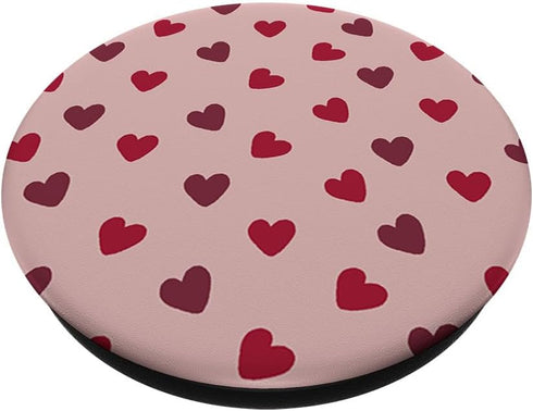 Red Hearts Pattern for Women Girls Cute Valentine's Day PopSockets Standard PopGrip