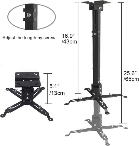 Coret 33 lbs Universal Projector Mount Adjustable Ceiling Wall Mount, Projector Extending Arms Mount for LCD/DLP Home