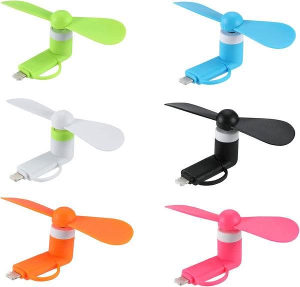 DNTESR Mini Cell Phone Fan 2-in-1 Fan Compatible for iPhone, iPad, Android Smartphone,Tablet