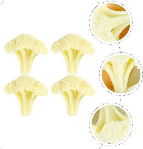 4Pcs DECHOUS Artificial Cauliflower Vegetable Models Lifelike Simulation Faux Vegetables Decoration Teaching Tools