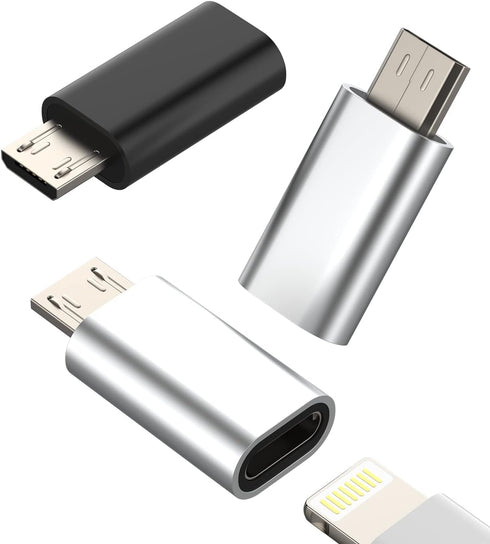 Kefiany Lightning Female to Micro USB Male Adapter, 3 Pack, 60 Days Money-Back