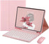 Keyboard Case for iPad Mini 5/4 with Mouse & Pencil Holder, Bluetooth, Pink