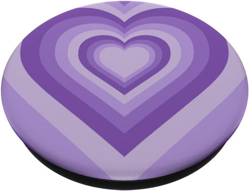 Purple Love Heart Groovy Coffee Latte Pattern Women Phone PopSockets Standard PopGrip