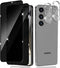 2+2 Pack Privacy Screen Protector and Camera Lens Protector for Samsung Galaxy S24, 9H Hardness, HD Tempered Glass Film