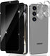 2+2 Pack Privacy Screen Protector and Camera Lens Protector for Samsung Galaxy S24, 9H Hardness, HD Tempered Glass Film