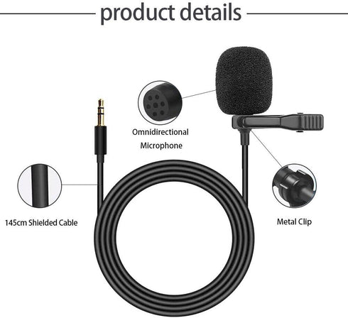 3.5mm External Microphone Assembly for Car Vehicle Head Unit, Bluetooth Enabled Audio Stereo Radio Receiver GPS DVD