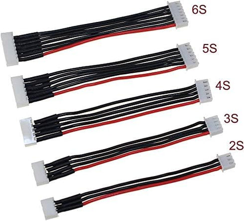 2S/3S/4S/5S/6S Battery Balance Charger Silicone Wire Extension Lead, JST-XH Connector Adapter Plug for Li-Po Batteries