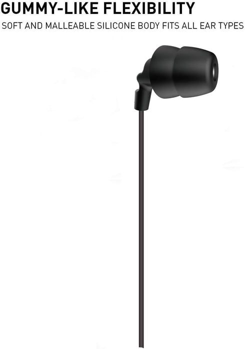 Soft Noise Cancelling Sleep Earphones with Mic, In-Ear Buds for Side Sleepers, 3.5mm Jack, Black - Ideal for Travel &