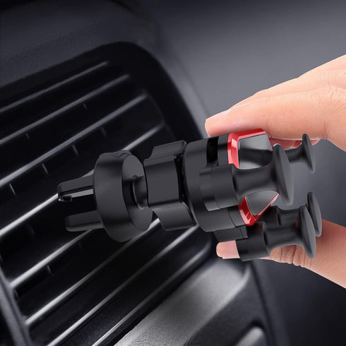 Phone Holder Mount for Car - Adjustable Durable Gravity Holder for Air Vent, Fits 4-7" Mobile Phones, Red