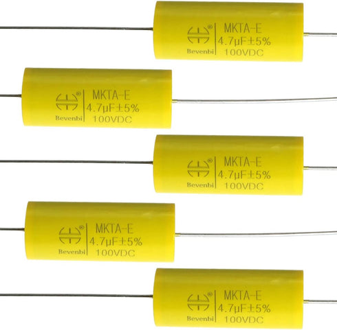 MEETOOT 5pcs Audio Frequency Divider MKTA-E 4.7J100V Polypropylene Capacitor for Audio Amplifier
