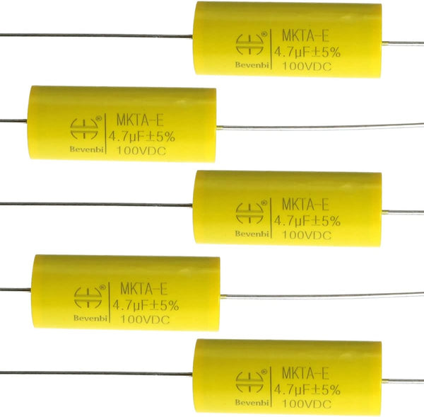 MEETOOT 5pcs Audio Frequency Divider MKTA-E 4.7J100V Polypropylene Capacitor for Audio Amplifier
