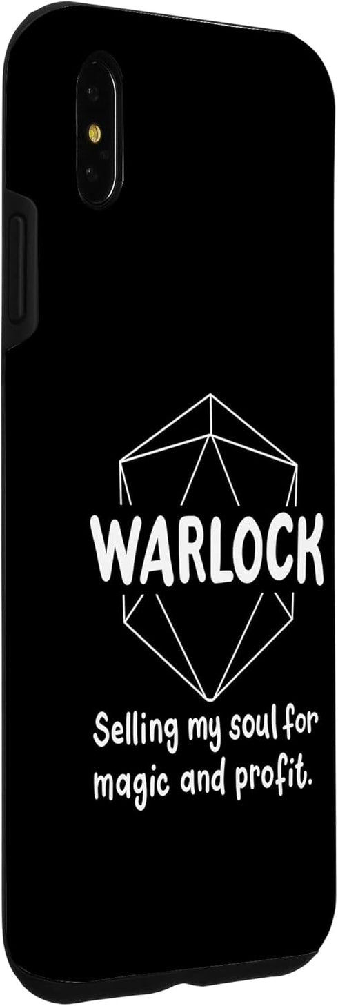iPhone XS Max Warlock Funny Character Joke Case for Roleplaying Games RPG Gamer
