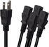 Toptekits 5-15P 4X C13 4 3 C13 Split(6ft/2m, 5-15P 4XC13) Computer Monitor Power Cord Splitter, NEMA to Y-Cable, Power