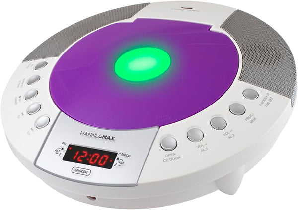HANNLOMAX HX-330CD CD Player, FM Radio, Bluetooth, Alarm Clock, USB Port for Charging/MP3 Playback, Remote Control
