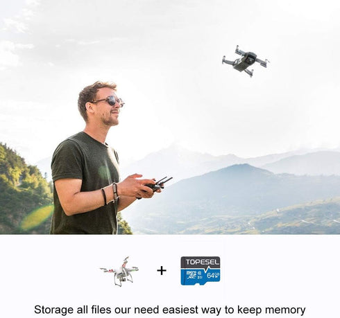 TOPESEL 64GB Micro SD Card SDXC UHS-I TF Class 10 for Camera, Phone, Galaxy, Drone, Dash Cam, Tablet, PC