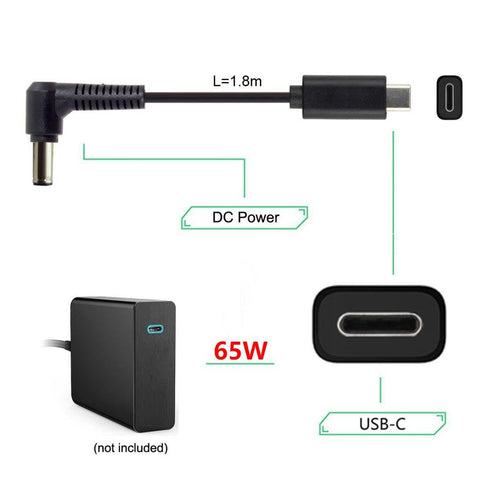 chenyang USB C to DC 6.0x1.4mm Power PD 65W Charge Cable for Laptop
