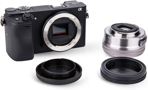JJC E-Mount Body Cap & Rear Lens Cap Cover Kit for Sony A7 A7II A7III A7IV A7S II III A7R II III A7RIV A7RV A7CR A7C II