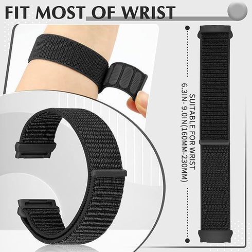 Smartwatch Band 22MM for IDW19, IDW16 - Nylon Adjustable Sport Stretchy Braided Solo Loop Strap