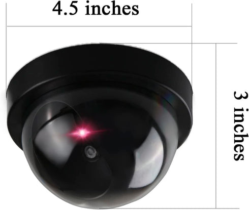 C CRYSTAL LEMON Dummy Security Camera Realistic Set of 2 Mini Fake Security Cameras Durable and Reliable Dummy Outdoor Camera Battery-Operated Fake Cameras with Red Light Easy Installation