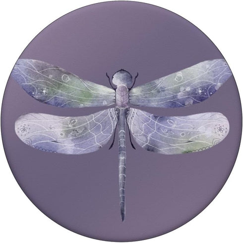 Phone 14 Pro Watercolour Dragonfly on Deep Purple PopSockets Standard PopGrip for Women