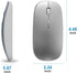 Bluetooth Mouse for Laptop/Tablet/iPhone/Android PC, Rechargeable Slim Quiet Mice Compatible with Windows/Linux, Silver