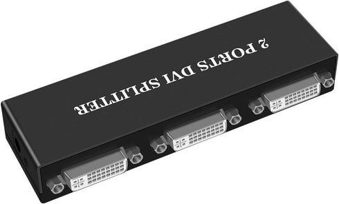 DVI Splitter 1x2, 1 In 2 Out Video Splitter HD 1080P with US Power Adapter
