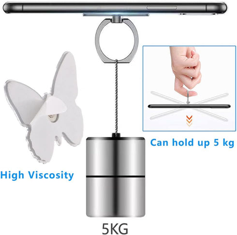Cute Butterfly Cell Phone Ring Holder Stand, 360° Rotation Grip Compatible with All Smartphones & Tablets (1 Pack