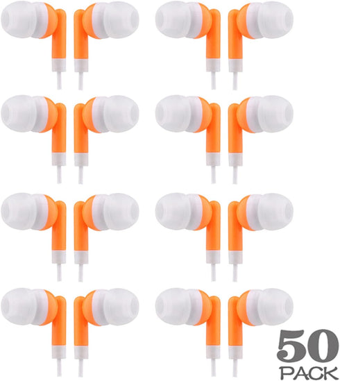 CN-Outlet Wholesale Earbuds Bulk Headphones Individually Bagged 50 Pack for iPhone, Android,