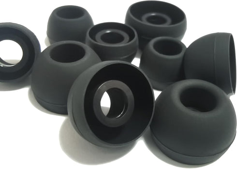 Silicone Ear Tips Replacement for True Wireless Earbuds, Fit 4.5mm-6mm Nozzle, 6 Pairs LMS Black
