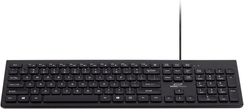 Monoprice Low-Profile Silent Keyboard, Spill-Resistant Membrane with Water-Resistant Coating, 10 Million Keystrokes -