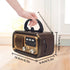 Bingxue MP3 Vintage Portable Radio with Bluetooth & TWS, AM/FM/SW Reception, Solar/D Battery/USB Charging, Player, TF