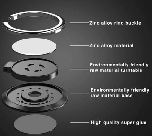 Cell Phone Ring Stand, 360 Rotating Adjustable Mount for Video Calls and Watching - Blue