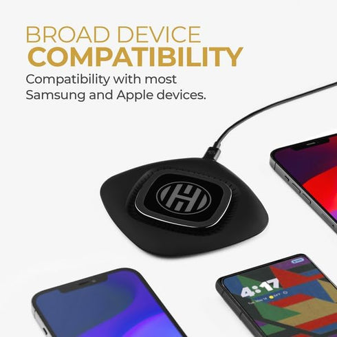 HALO Black Wireless Charging Pad - Fast and Elegant Design