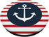 White Anchor on Blue Circle and Red Stripes Background PopSockets Swappable PopGrip