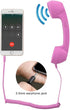 Retro 3.5mm Telephone Handset Cell Phone Receiver, Mic Microphone Speaker for iPhone iPad Mobile Phones (Pink)