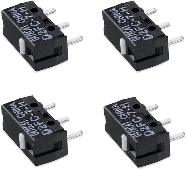 Pack of 4 Micro Switches Compatible with Razer Logitech Apple SteelSeries MS Mouse (4PCS D2FC-7-H)