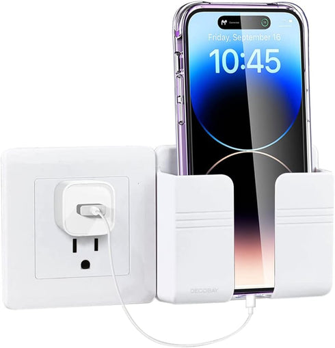 D1 Wall Mount Phone Holder, Adhesive Stand with Data Cable Receiving Hole for Shower and RV