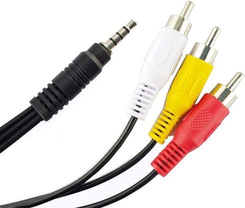 Seadream 2Pack 3.5mm Male Jack 4Port to 3-RCA Adapter Audio Stereo Extension Cable, 5Feet