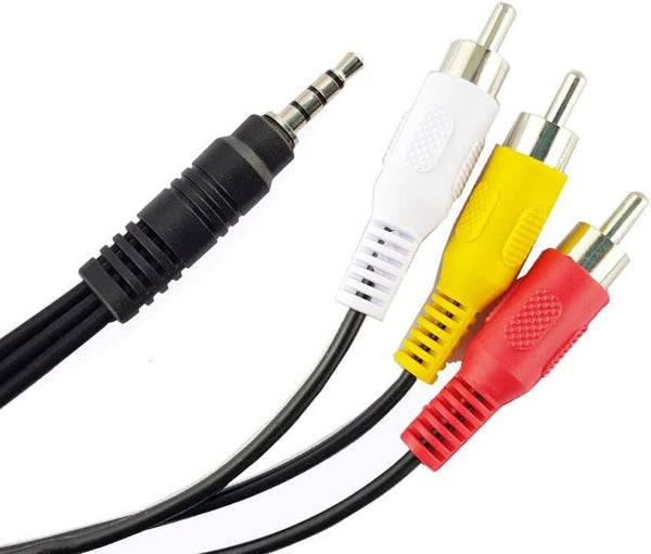 Seadream 2Pack 3.5mm Male Jack 4Port to 3-RCA Adapter Audio Stereo Extension Cable, 5Feet