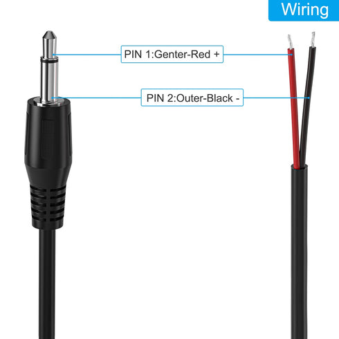 SIOCEN 2-Pack 6FT 3.5mm 2 1/8" 3.5mm Replacement Male Jack to Bare Wire Open End TS Pole Mono Jack Plug Connector AUX